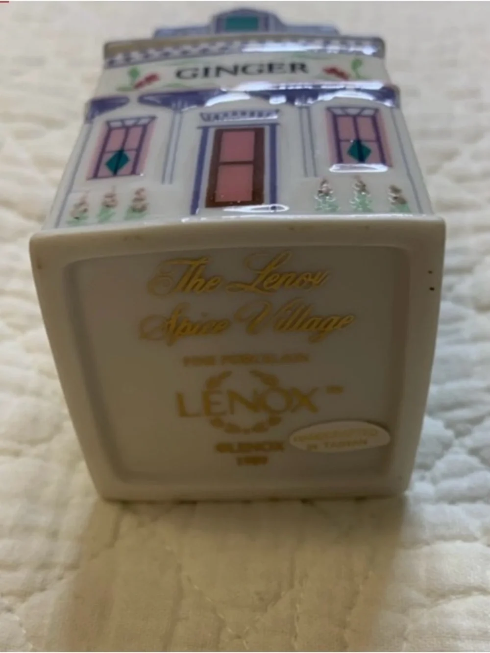Lenox Vintage 1989 Collectible Porcelain Ginger Spice Village Jar House